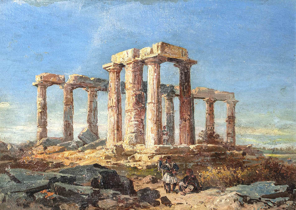 Ο ναός του Ποσειδώνος στο Σούνιο (19ος αιώνας)