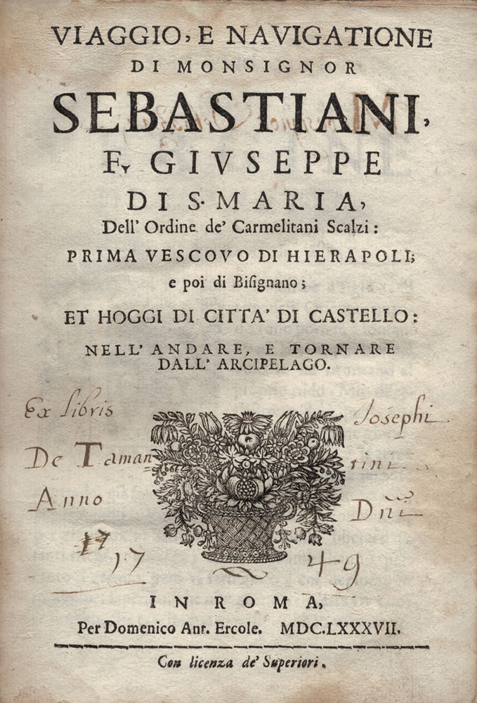 SEBASTIANI, Giuseppe di Santa Maria.