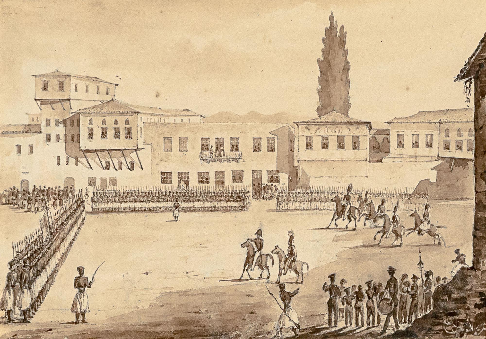 α) Επιθεώρηση του Τακτικού στο Ναύπλιο [π. 1829], β) Κατοικία του στρατηγού Gérard στο Ναύπλιο [π. 1829]