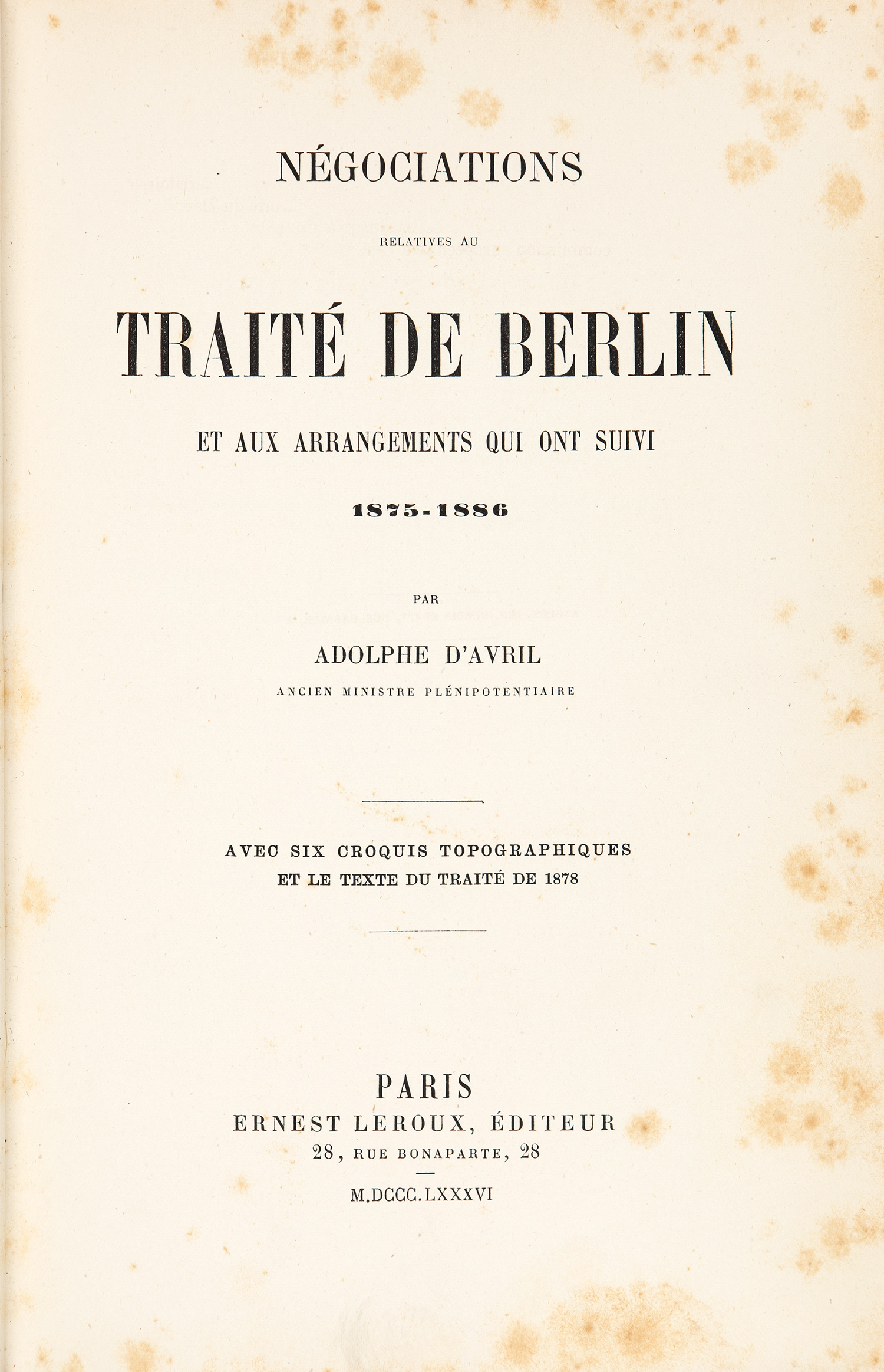D'AVRIL, Adolphe.