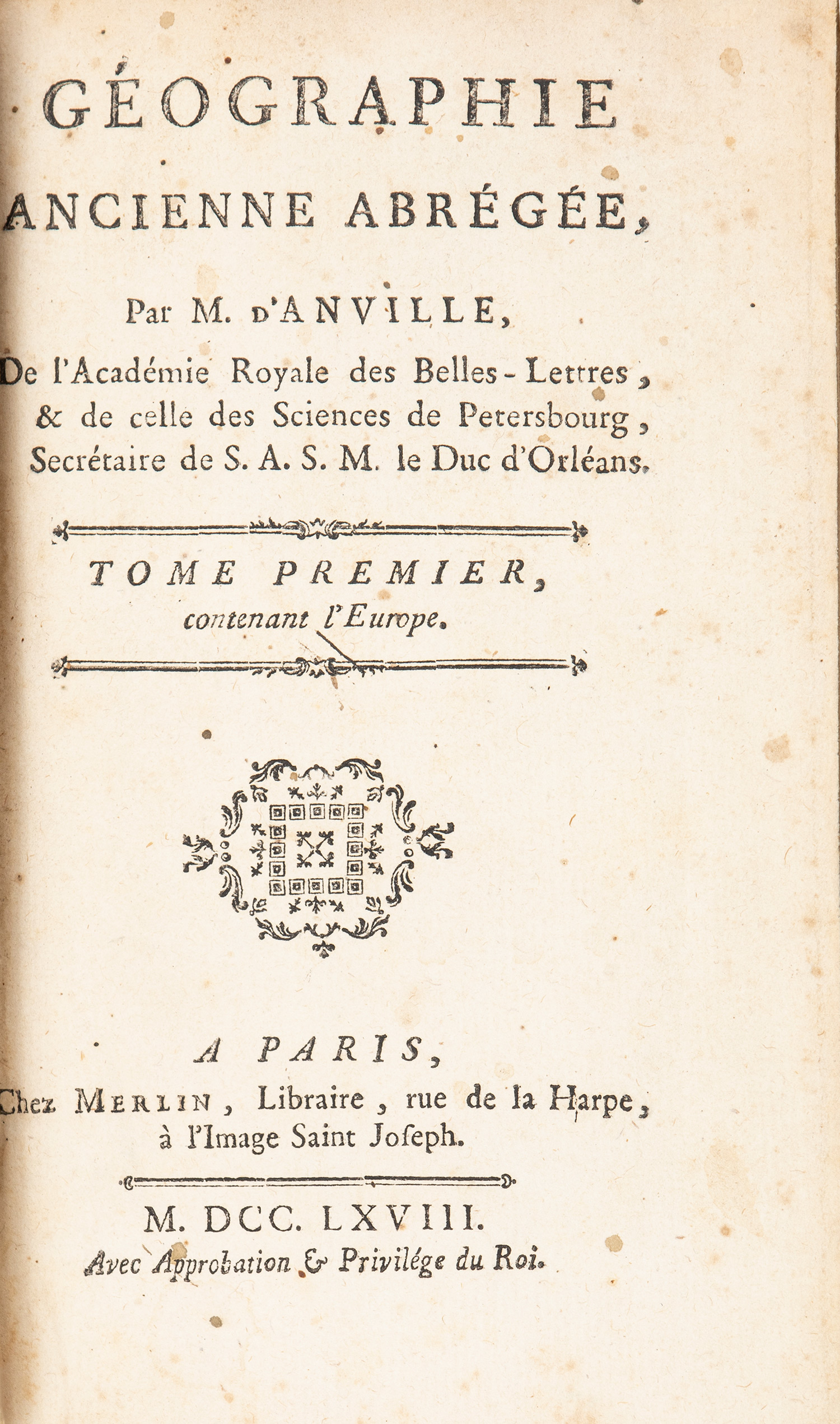 ANVILLE, Jean-Baptiste Bourguignon d’.