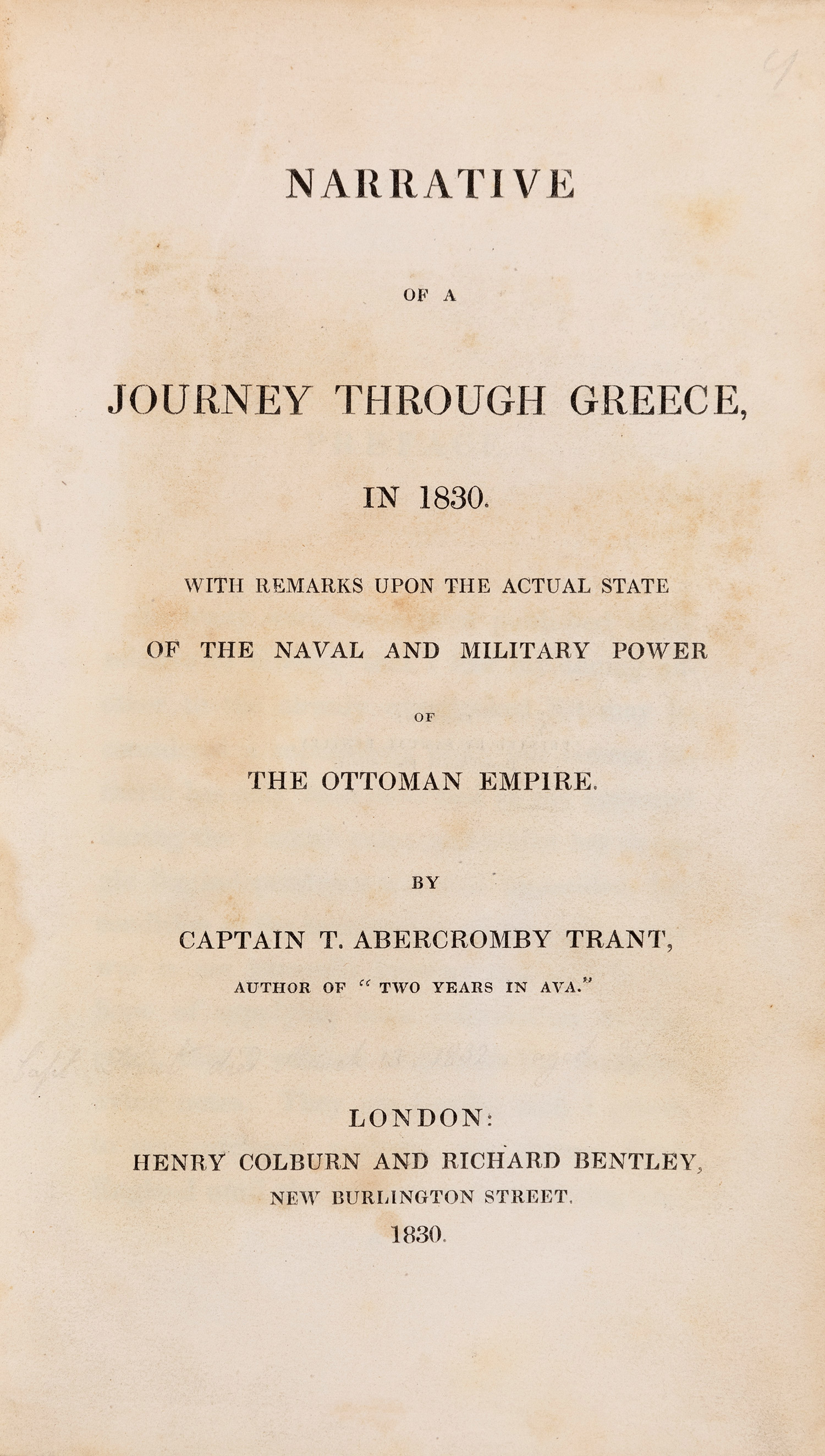 TRANT, Thomas Abercromby.