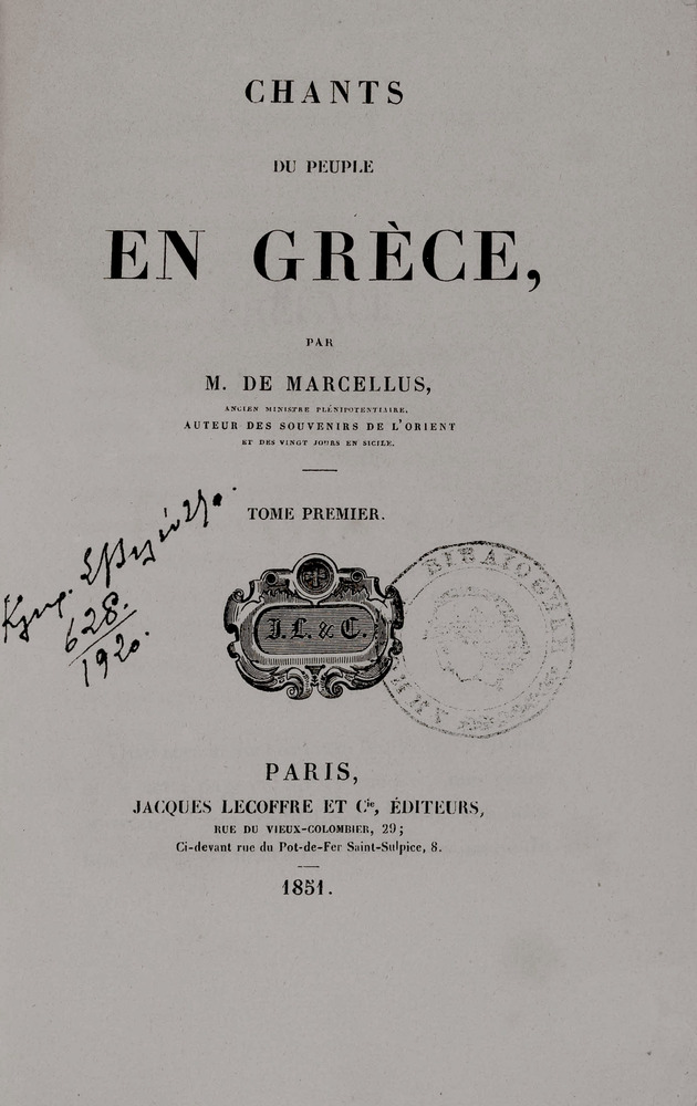 MARCELLUS, Marie Louis J. A. C., comte de.